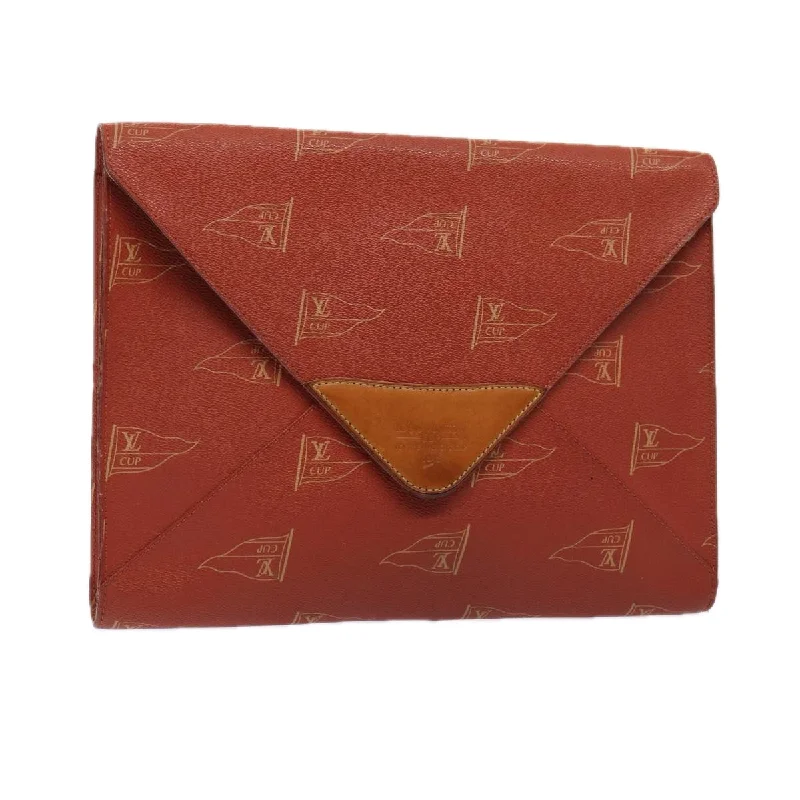 LOUIS VUITTON LV Cup Clutch Bag PVC Leather Orange LV Auth 86863