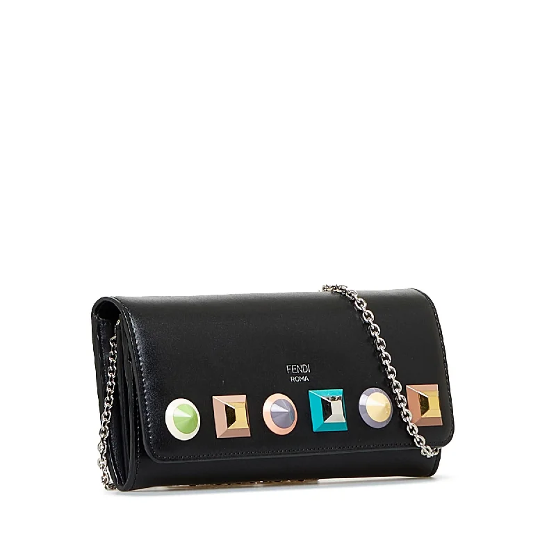 Fendi Studded Leather Wallet on Chain (SHG-AdpZf4)