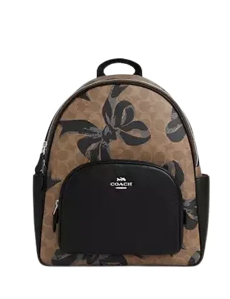 Coach Court Backpack In Signature Canvas With Bow Print