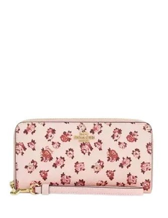 Coach Long Zip Around Wallet With Rosette Print