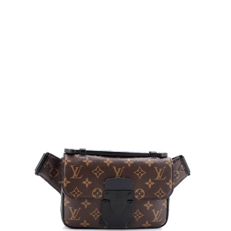 S Lock Sling Bag Macassar Monogram Canvas