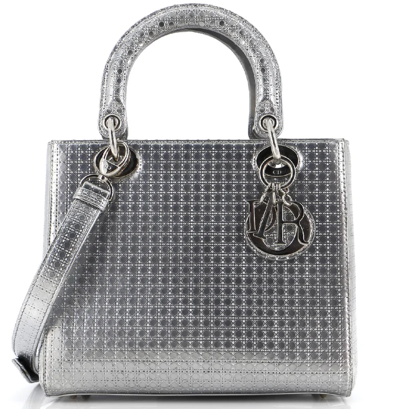 Lady Dior Bag Micro Cannage Metallic Calfskin Medium