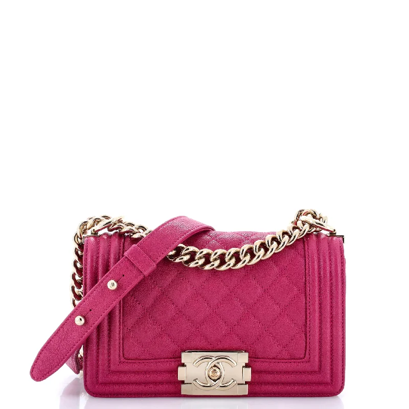 Boy Flap Bag Quilted Caviar Small