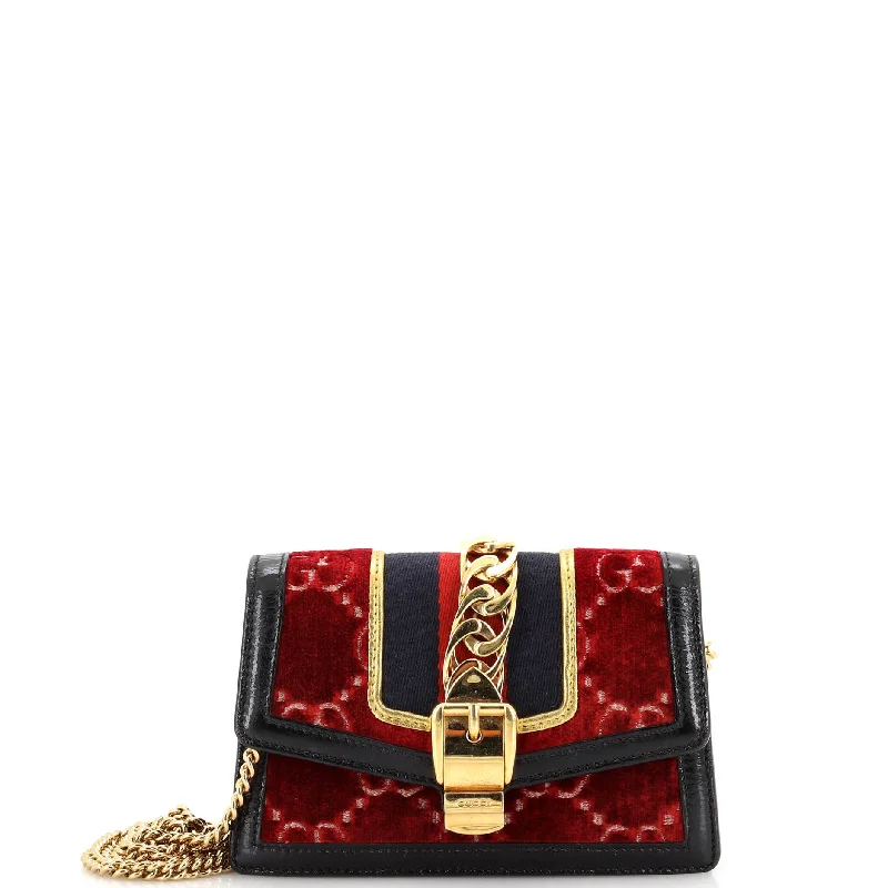 Sylvie Chain Shoulder Bag GG Velvet Super Mini