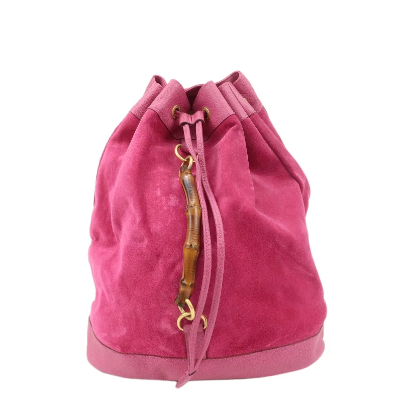 GUCCI Bamboo Suede Leather Back Pack Pink 003.2855.0043