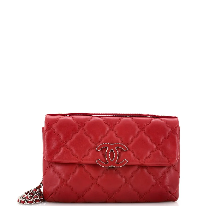 Double Stitch Hamptons Flap Bag Quilted Calfskin Mini