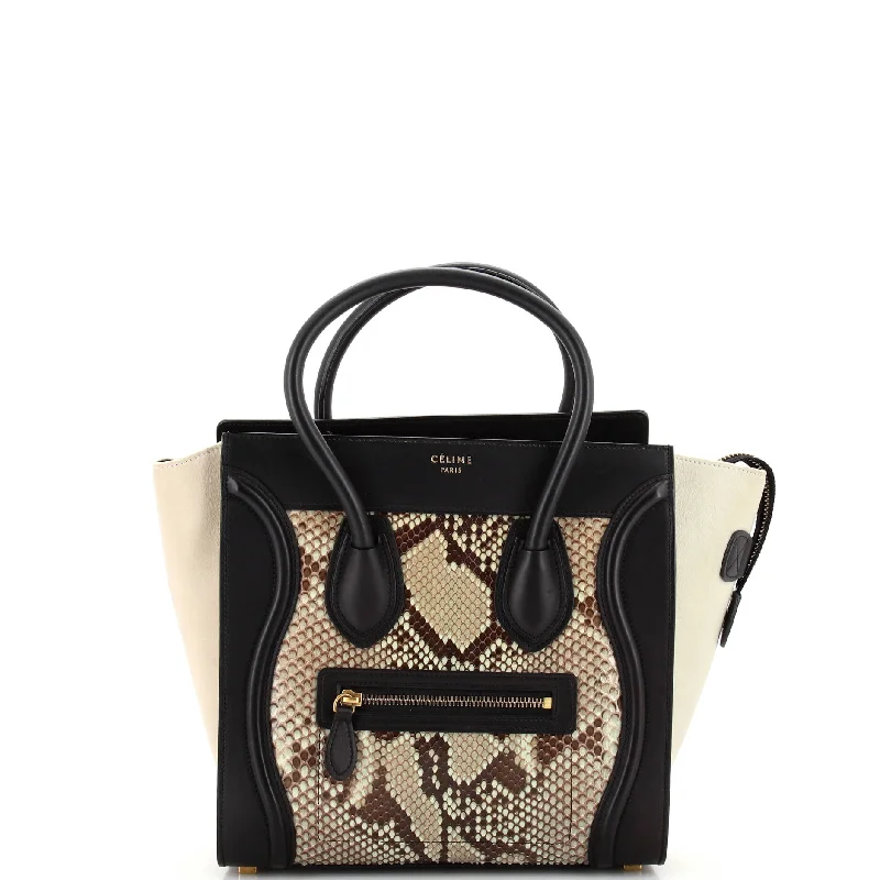 Luggage Bag Python and Leather Micro