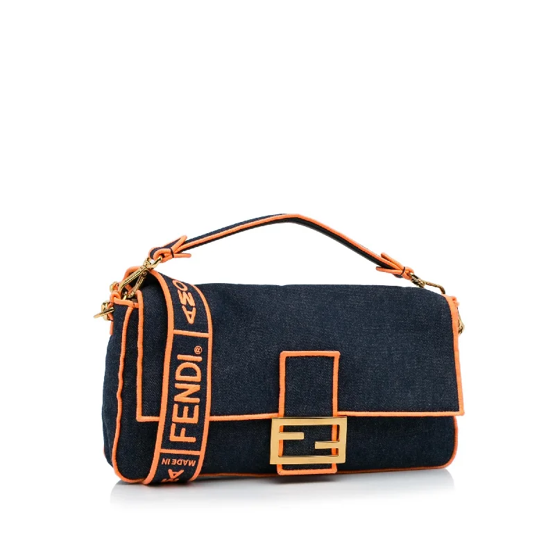 Fendi Large Denim Baguette Bag (SHG-zrIjdA)