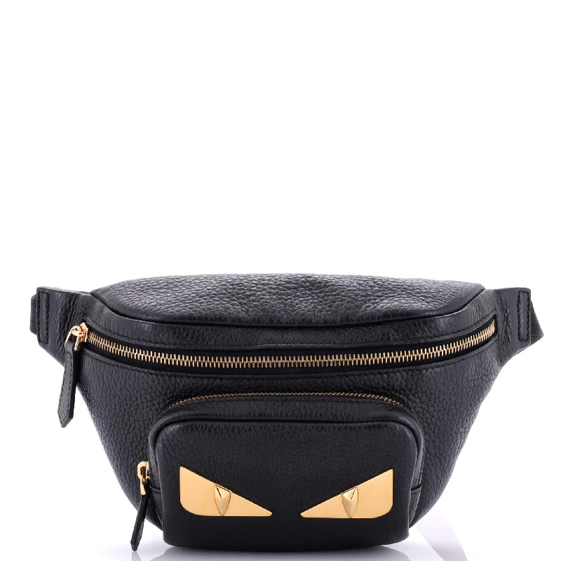 Front Pocket Monster Waist Bag Leather