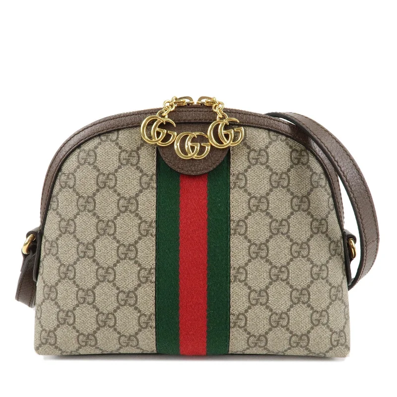 GUCCI Ophidia GG Supreme Sherry Leather Shoulder Bag 499621