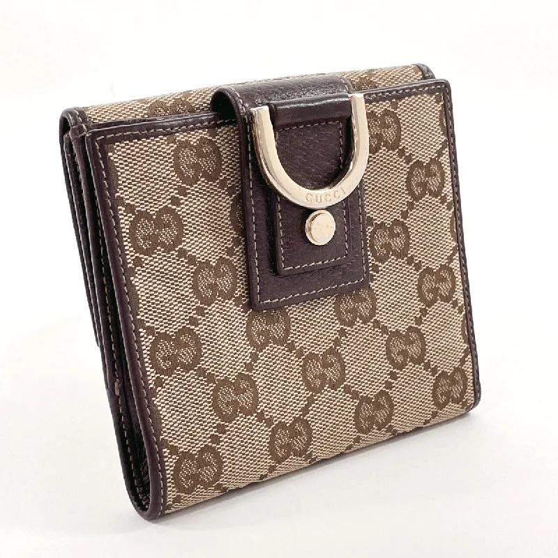 GUCCI Bifold Wallet 141411 GG canvas Brown Women Used