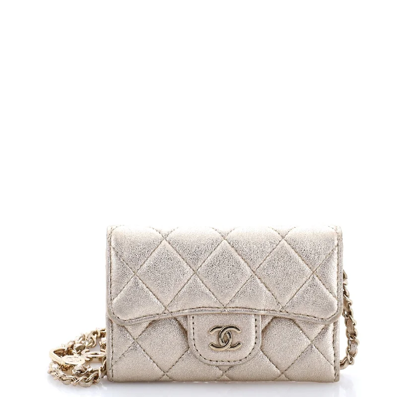 Classic Flap Chain Belt Bag Quilted Lambskin Mini