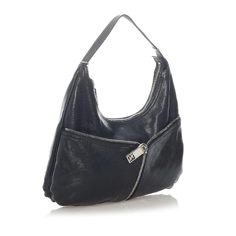 Fendi Unzipped Leather Hobo Bag (SHG-37305)