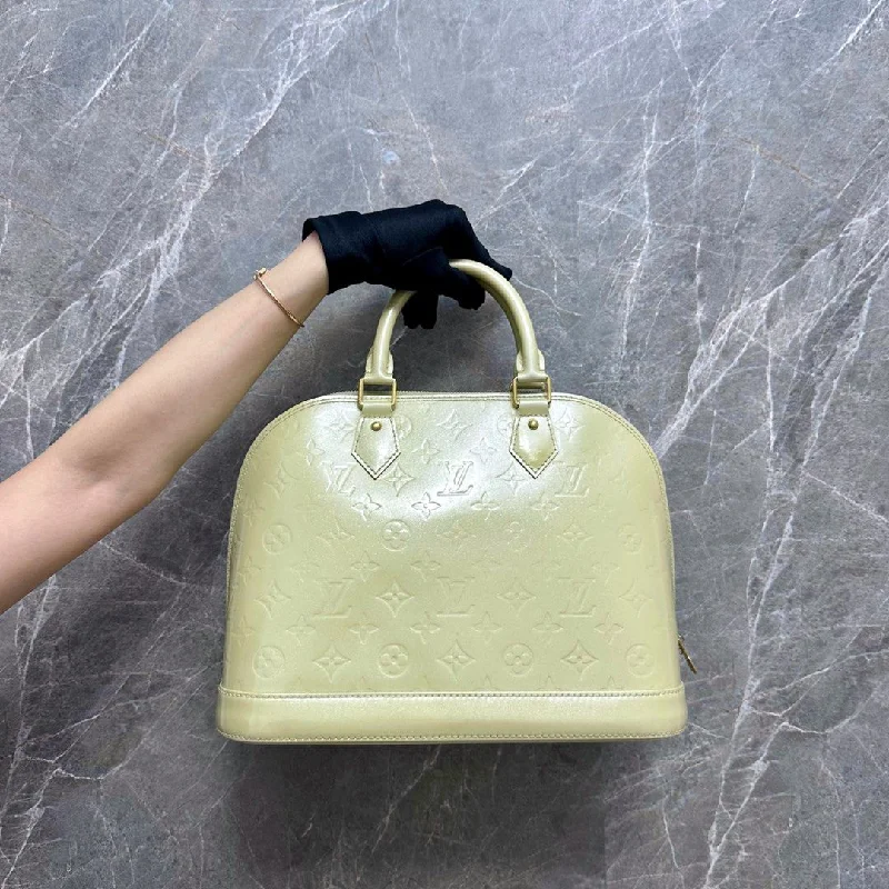 LV Alma PM Patent Leather Beige GHW