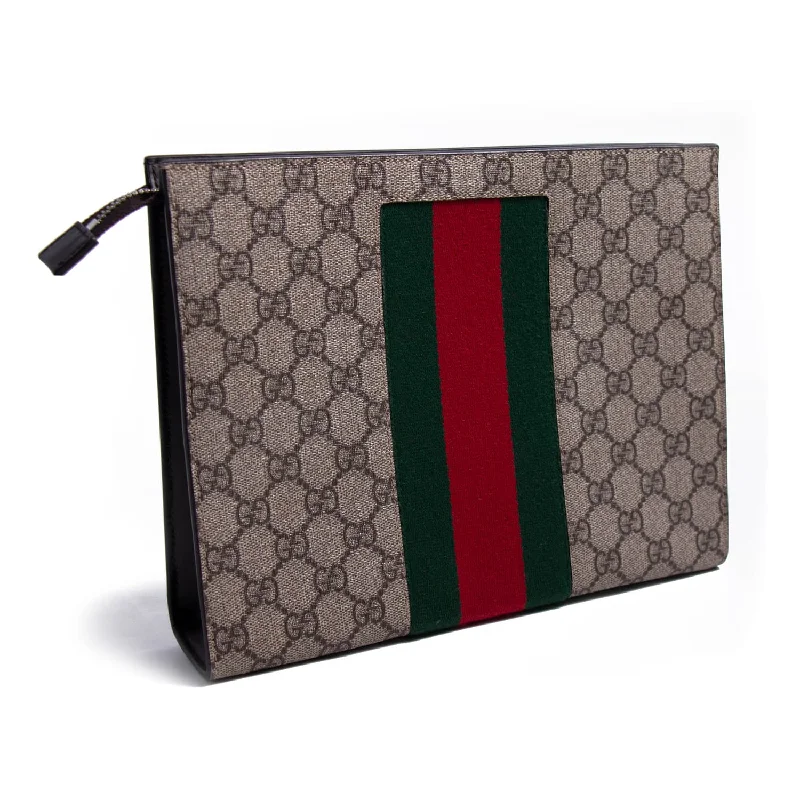 Gucci GG Supreme Web pouch