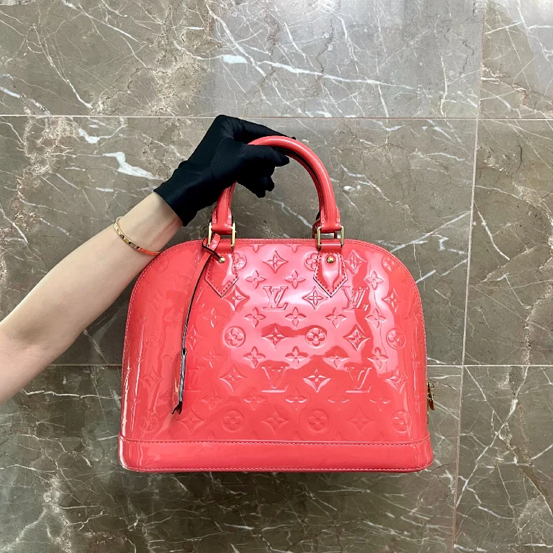 LV Alma PM Vernis Lobster Pink GHW