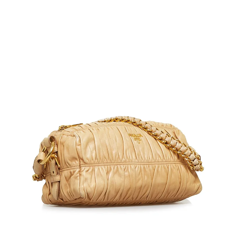 Prada Nappa Gaufre Chain Shoulder Bag (SHG-tjjCqR)