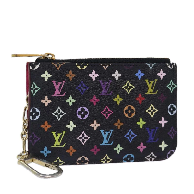 LOUIS VUITTON Multicolor Pochette ClesNM Coin Purse Black M60279 LV Auth 86948