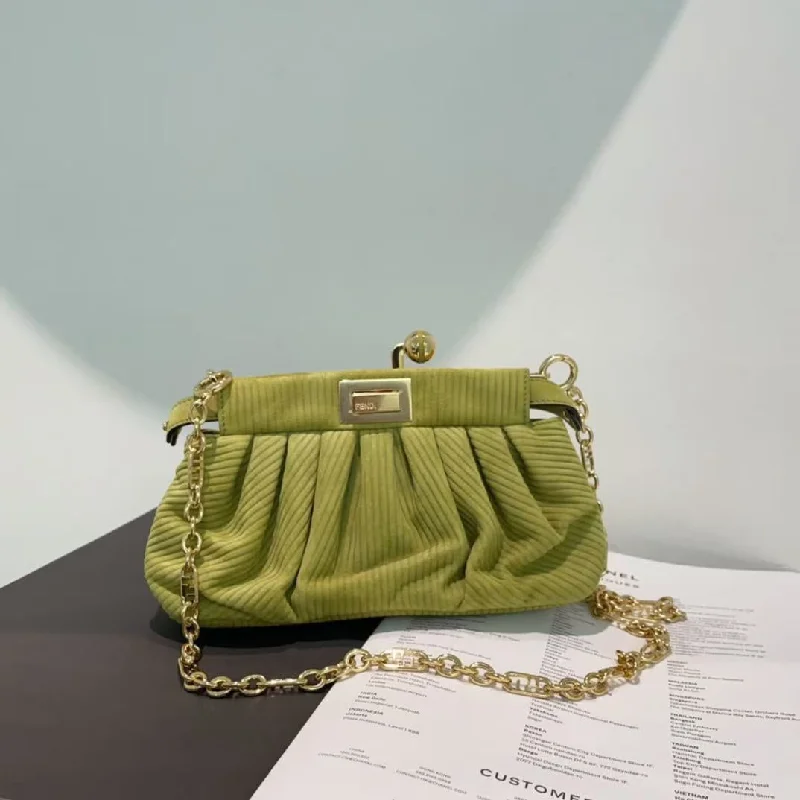 Fendi Green Chain Shoulder Bag Medium Size