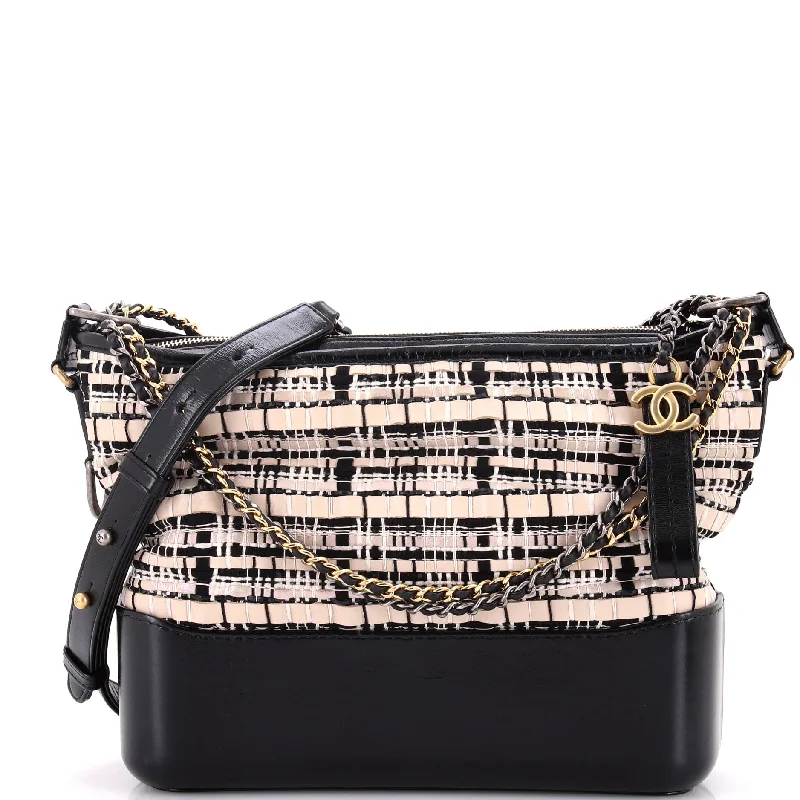 Gabrielle Hobo Woven Leather with Tweed and Calfskin Medium