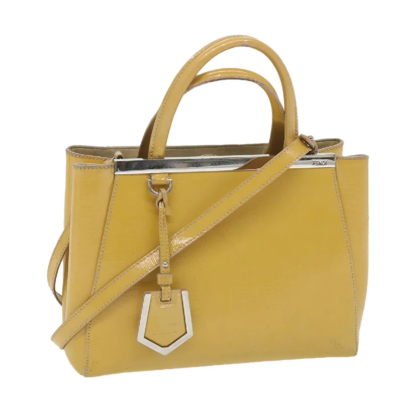 FENDI Hand Bag Patent leather 2way Yellow  ar10596B