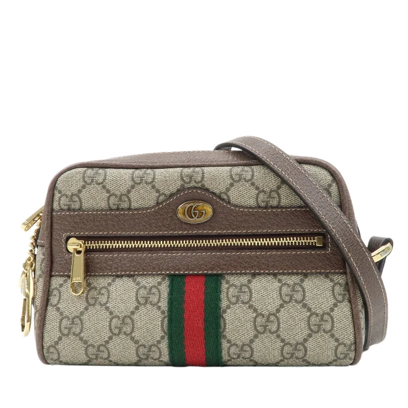 GUCCI Ophidia GG Supreme Mini Shoulder Bag Beige Brown 517350