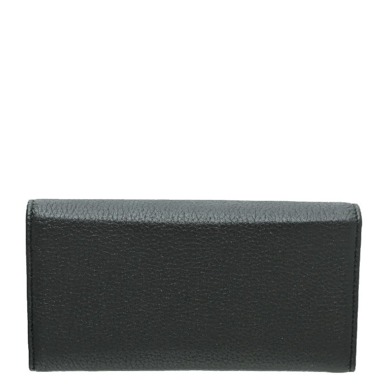 Gucci Black Bamboo Continental Wallet