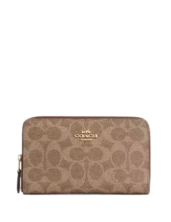 Coach Medium Id Zip Wallet In Signature Canvas