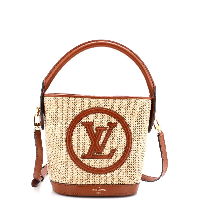 Petit Bucket NM Bag Raffia with Leather