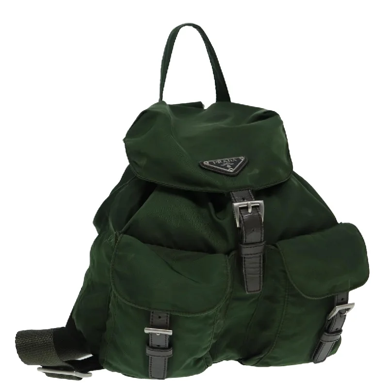 PRADA Backpack Nylon Green Auth mr445