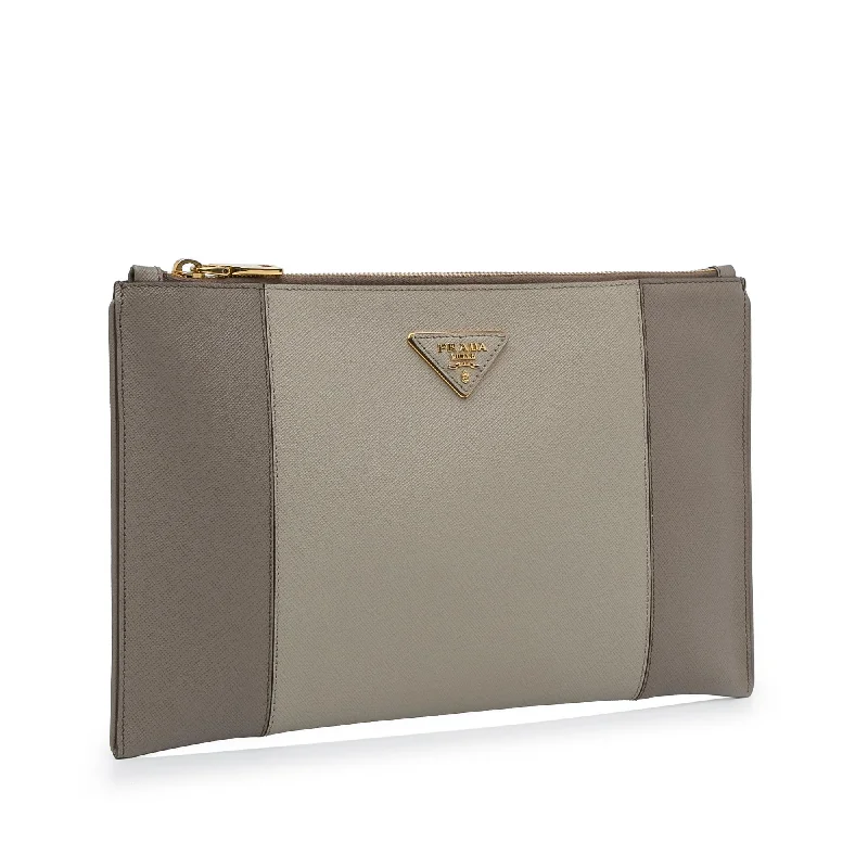 Prada Saffiano Zip Clutch (SHG-w9pW4U)