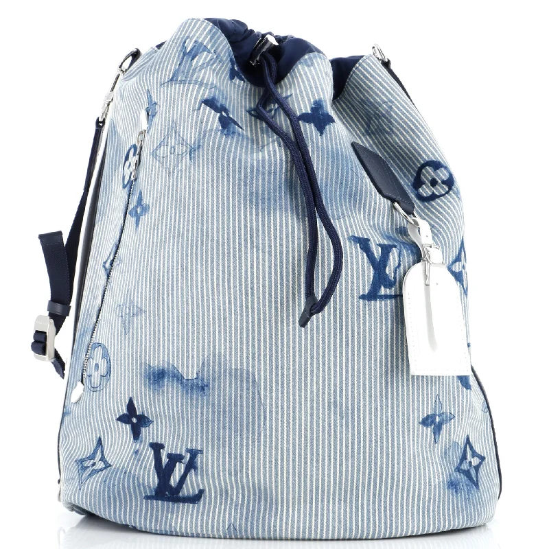 Sac Marin Bag Limited Edition Monogram Watercolor Stripes Denim