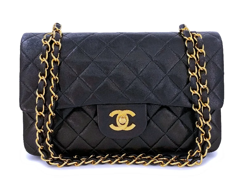 Chanel 1996 Vintage Black Small Classic Double Flap Bag 24k GHW