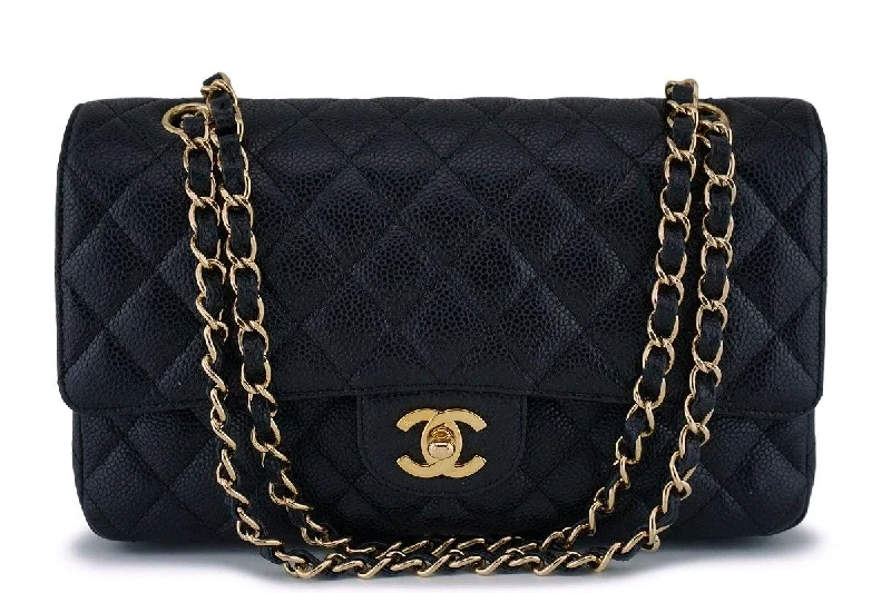 Chanel Black Caviar Medium Classic Double Flap Bag 24k GHW