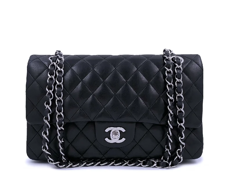 Chanel Black Lambskin Medium Classic Double Flap Bag SHW