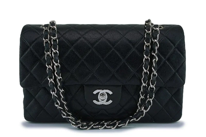 Chanel Black Lambskin Medium Classic Double Flap Bag SHW