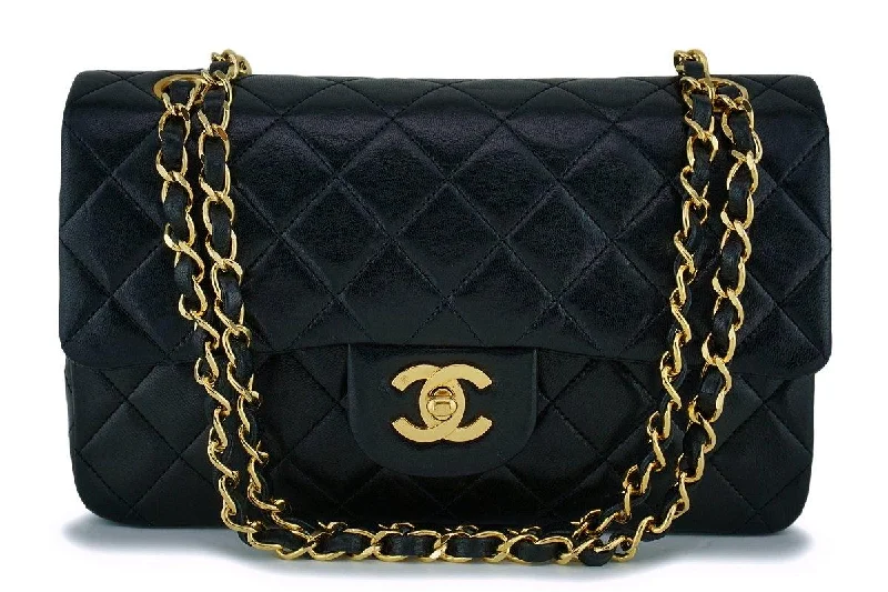 Chanel Black Lambskin Small Classic Double Flap Bag 24k GHW