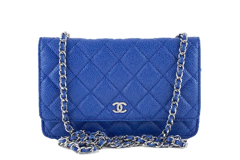 Chanel Caviar Classic WOC Wallet on Chain in Royal Blue Flap Bag