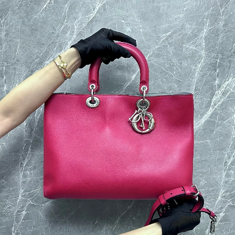 Diorissimo Large Smooth Calfskin Red SHW