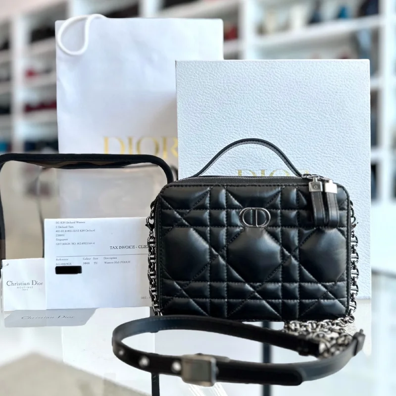 *Full Set, Receipt* Caro Box Cannage Lambskin Black SHW