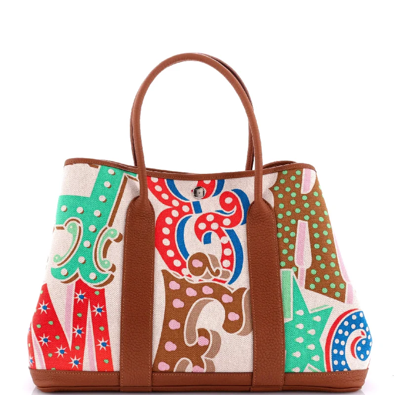 Electrique Garden Party Tote Printed Toile and Leather 36