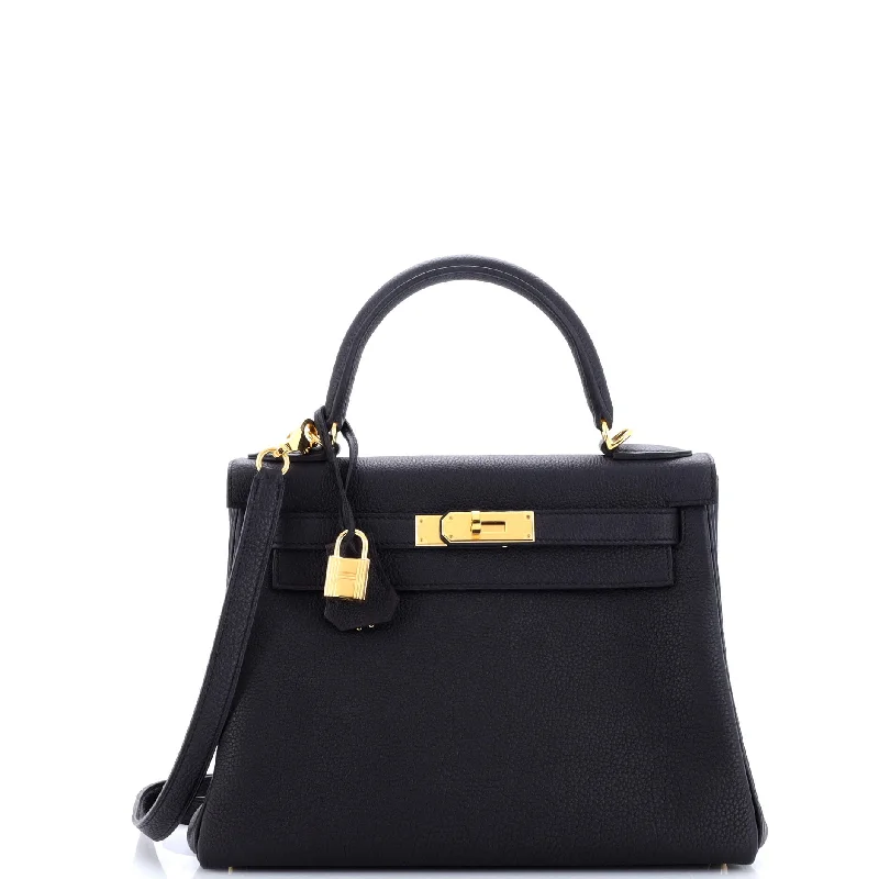 Kelly Handbag Noir Togo with Gold Hardware 28