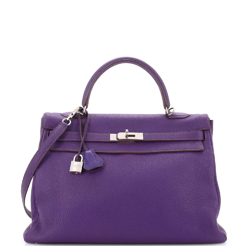 Kelly Handbag Iris Togo with Palladium Hardware 35